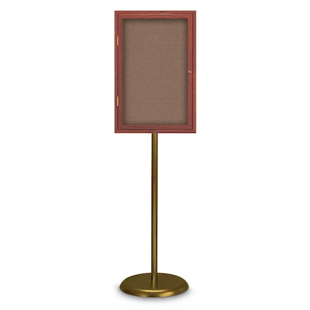 United Visual Products Corkboard, Triple Door, Radius Frame, 72x36", Satin/Black Rubber UV7005-SATIN-RUBBER